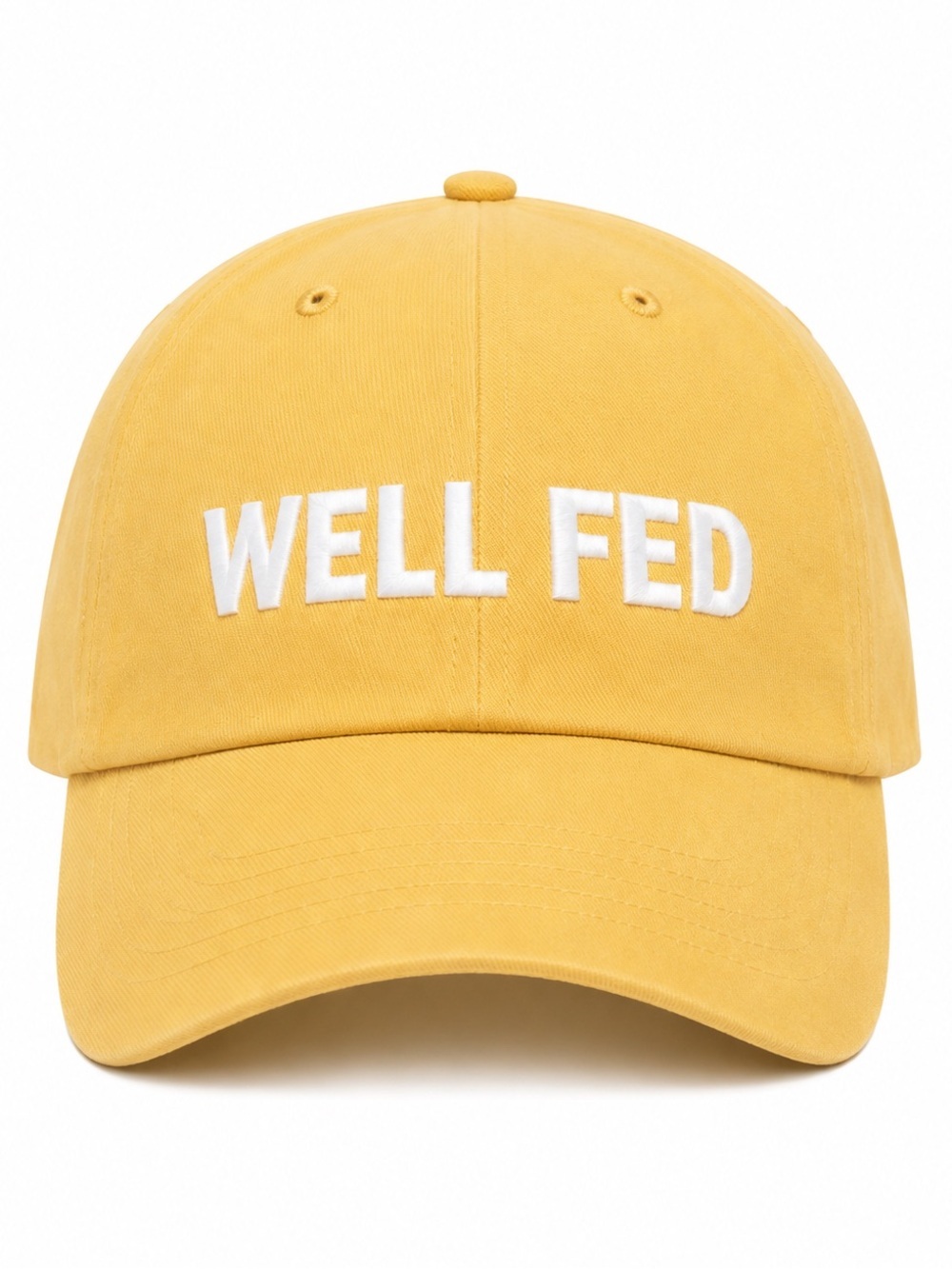 🍌 WELL FED Yellow Dad Cap Embroidered Streetwear Hat Adjustable Velcro Cap